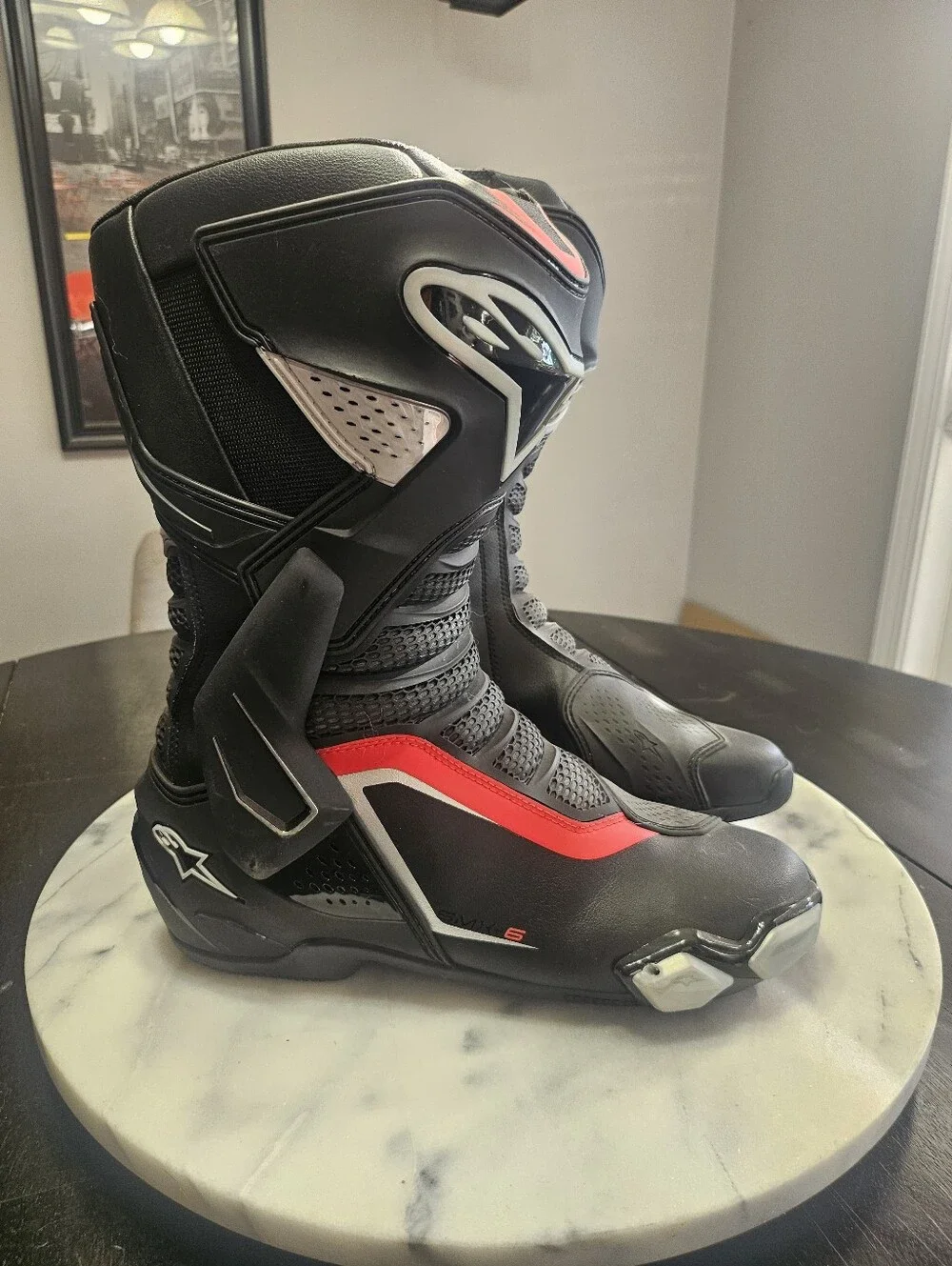 Alpinestars Black and Red Men's Motorcycle Racing Boots